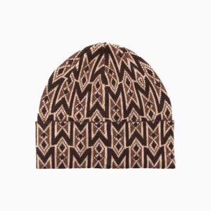 Mackage Unisex Monogram Kiko-MG Cuffed Beanie Hat Coffee